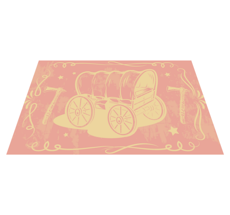 Vintage wagon illustration izvirna jedilna podloga - TenStickers