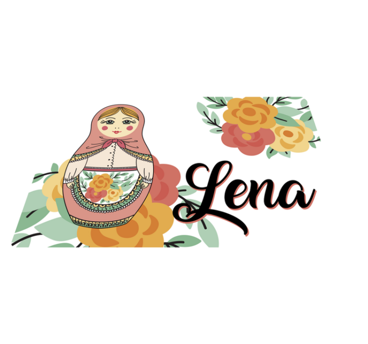 Matryoshka doll illustration s pogrinjkom z imenom - TenStickers