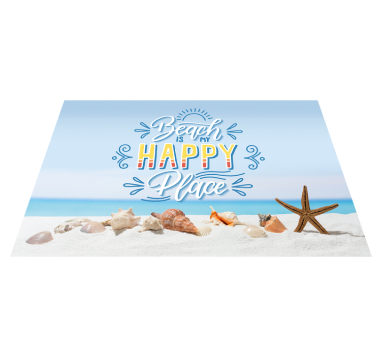 Beach happy place pogrinjek s citati - TenStickers