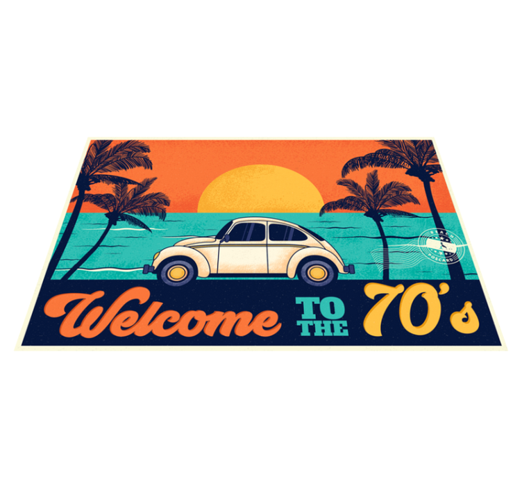 Retro 70's beach scene elegantna pogrinjek - TenStickers