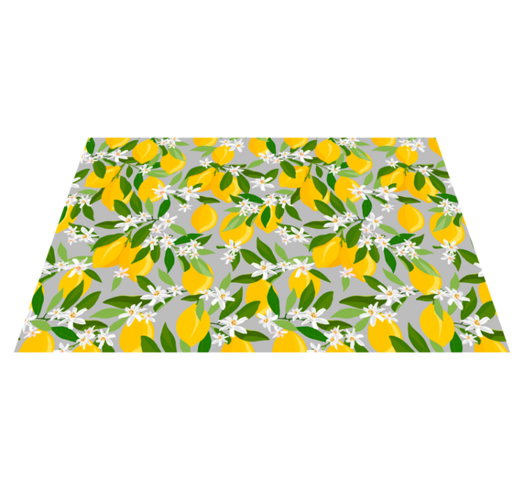Lemon floral pattern izvirna jedilna podloga - TenStickers