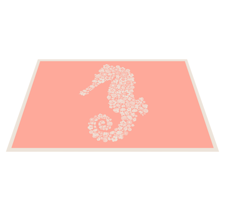Floral seahorse shape izvirna jedilna podloga - TenStickers