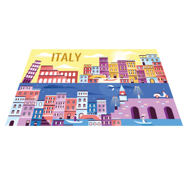 Vibrant italy cityscape pogrinjek z imenom - TenStickers