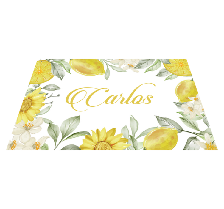 Lemon floral arrangement osebni pogrinjek - TenStickers