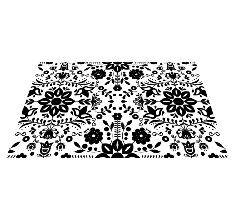 črni ljudski vzorec cvetlični pogrinjki - TenStickers