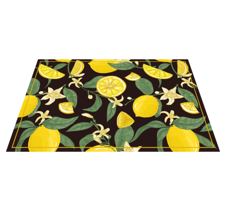 Lemon and floral pattern izvirna jedilna podloga - TenStickers