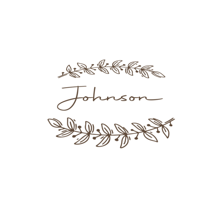Elegant leafy name pogrinjek z imenom - TenStickers
