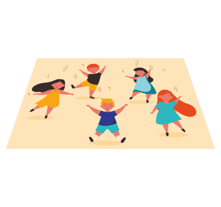 Otroci plešejo domače pogrinjke - TenStickers