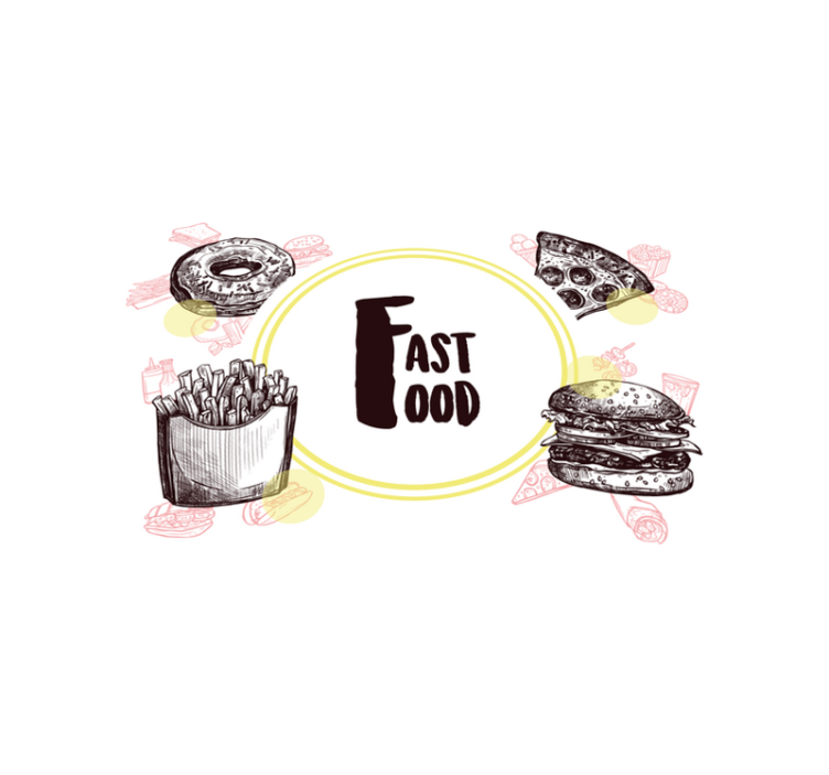 Fast food illustrations izvirna jedilna podloga - TenStickers