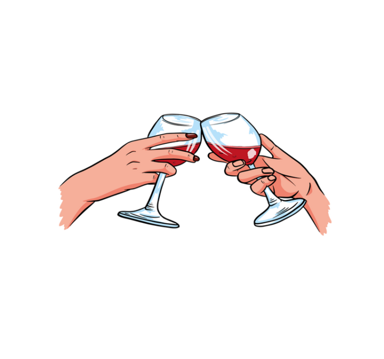 Cheers toasting glasses s citati na pogrinjku - TenStickers
