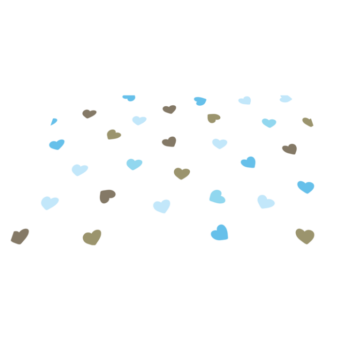 Modri in rjavi srčki vinil pogrinjki - TenStickers