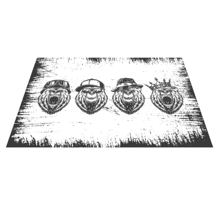 Stylish bear portraits izvirna jedilna podloga - TenStickers