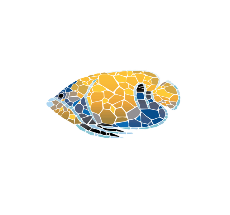 Mosaic fish illustration izvirna jedilna podloga - TenStickers
