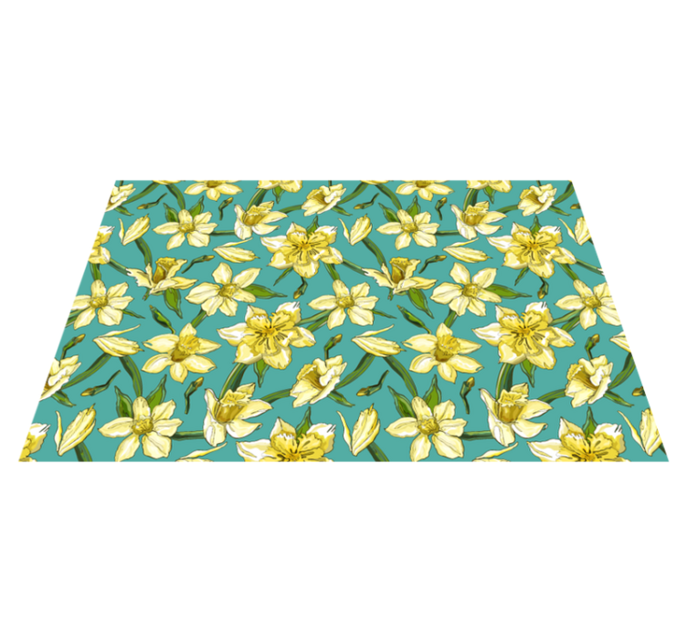 Daffodil floral pattern izvirna jedilna podloga - TenStickers