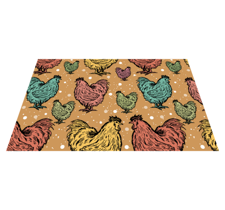 Colorful chicken pattern izvirna jedilna podloga - TenStickers