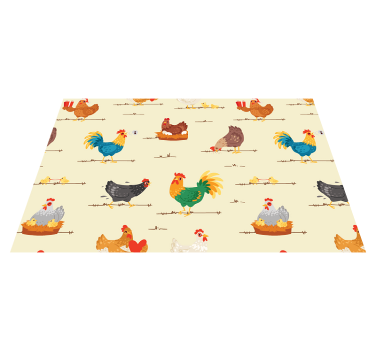 Colorful chicken patterns otroški pogrinjek za mizo - TenStickers