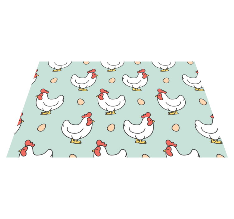 Whimsical chicken patterns otroški pogrinjek za mizo - TenStickers