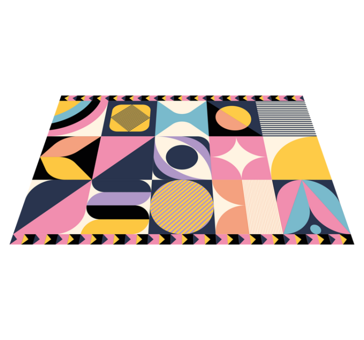 Geometric color block moderna podloga - TenStickers