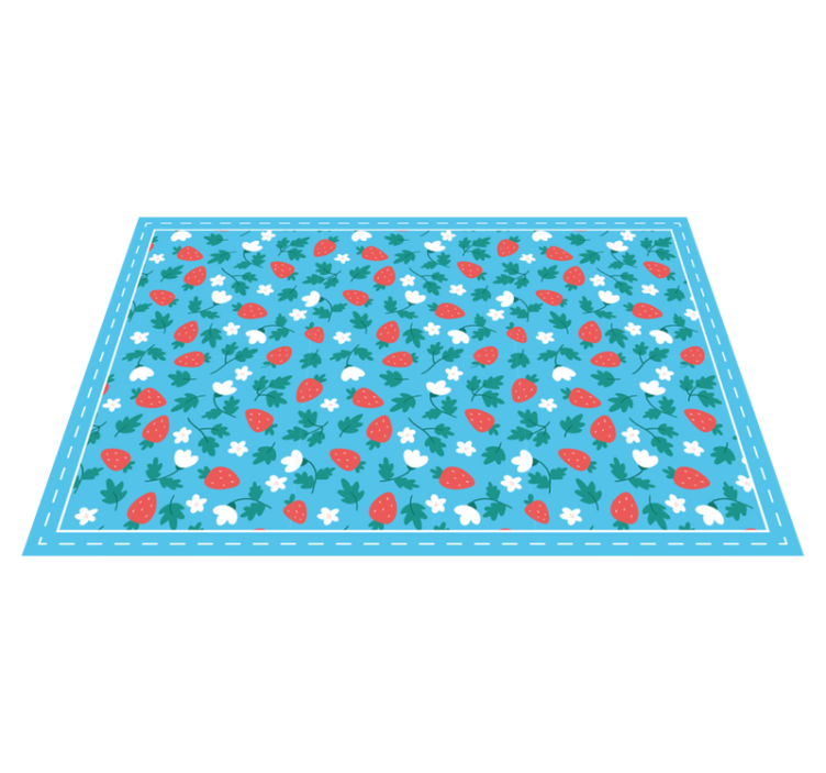 Strawberry floral pattern izvirna jedilna podloga - TenStickers