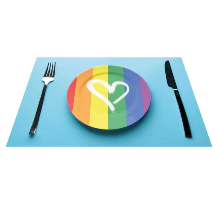 Rainbow heart plate izvirna jedilna podloga - TenStickers