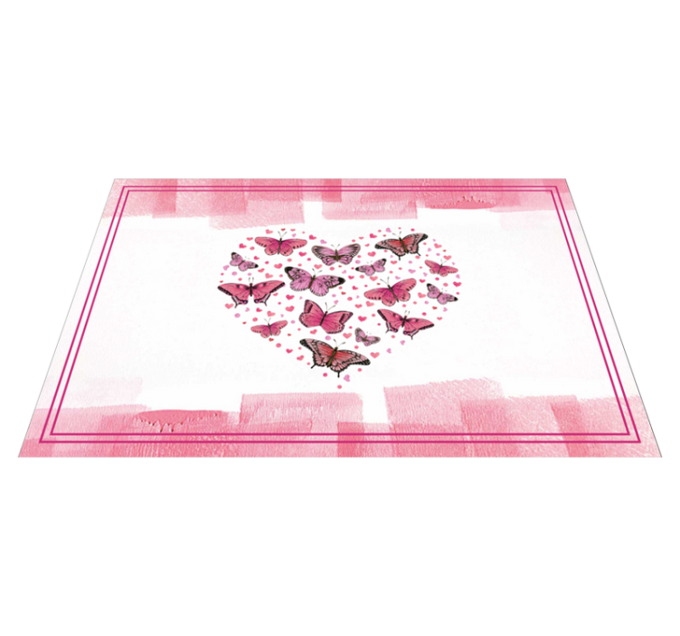 Heart butterflies pattern moderna podloga - TenStickers