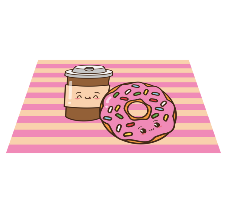 Cute coffee donut otroški pogrinjek za mizo - TenStickers