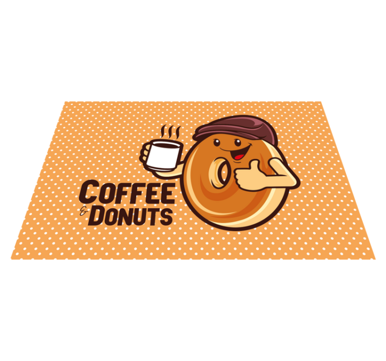Happy doughnut character otroški pogrinjek za mizo - TenStickers