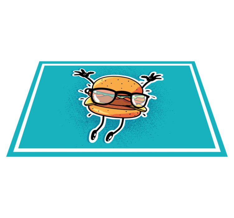 Jumping hamburger character otroški pogrinjek za mizo - TenStickers