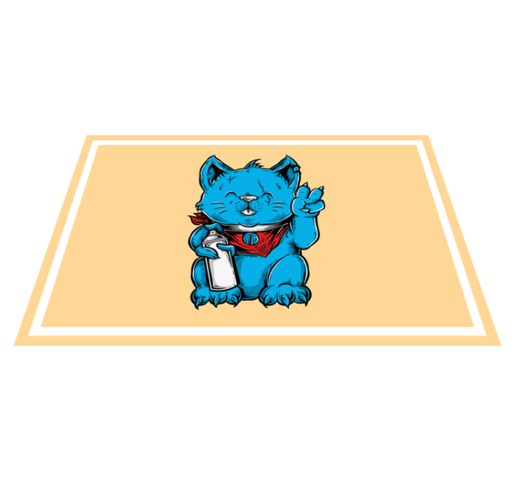 Risanka mačka z uhani izvirne pogrinjke - TenStickers