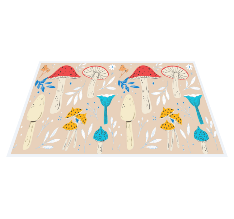 Whimsical mushroom pattern izvirna jedilna podloga - TenStickers