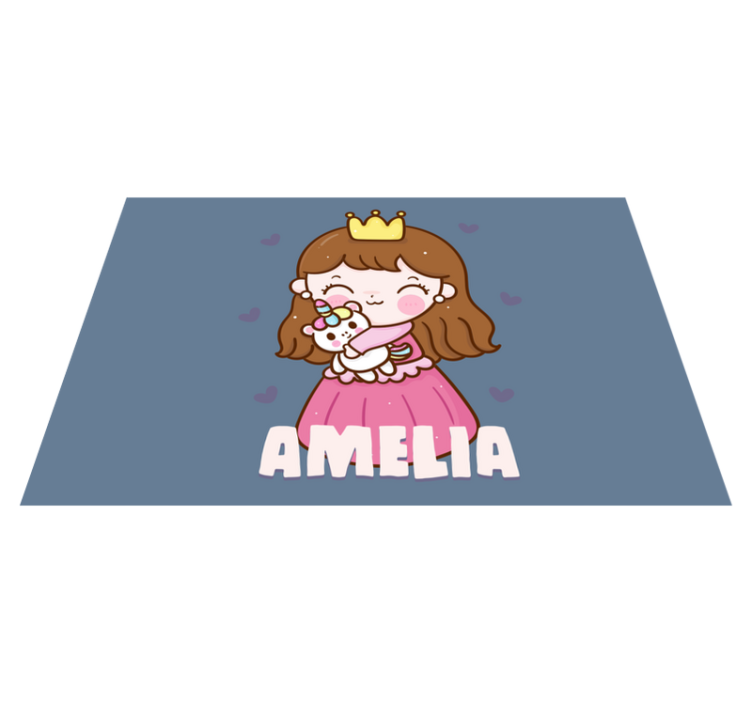 Cute princess with unicorn otroški pogrinjek za mizo - TenStickers