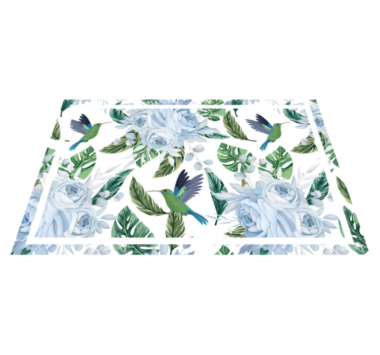 Floral hummingbird pattern moderna prtljaga - TenStickers