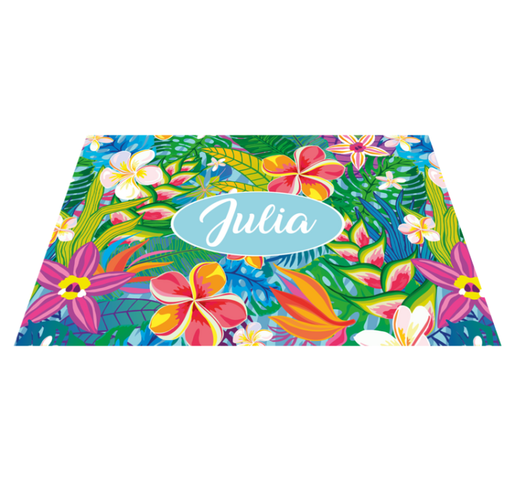 Tropical floral personalised pogrinjek z imenom - TenStickers