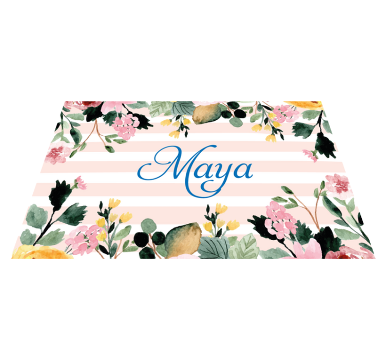 Floral custom name pogrinjek z imenom - TenStickers