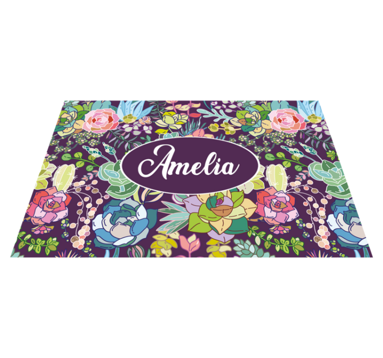 Floral customized artwork s pogrinjkom z imenom - TenStickers