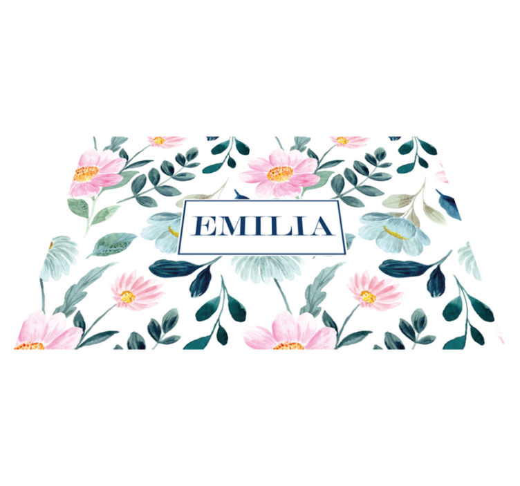Personalized floral placement pogrinjek z imenom - TenStickers