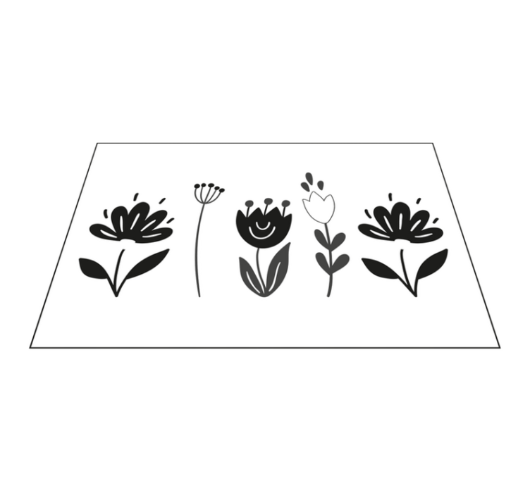 Floral line art izvirna jedilna podloga - TenStickers