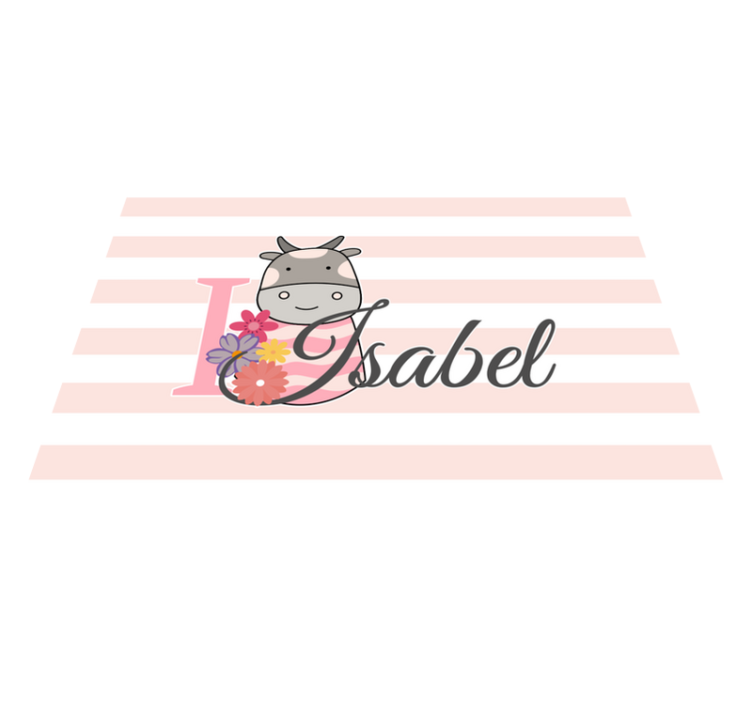 Cow themed personalization pogrinjek z imenom - TenStickers