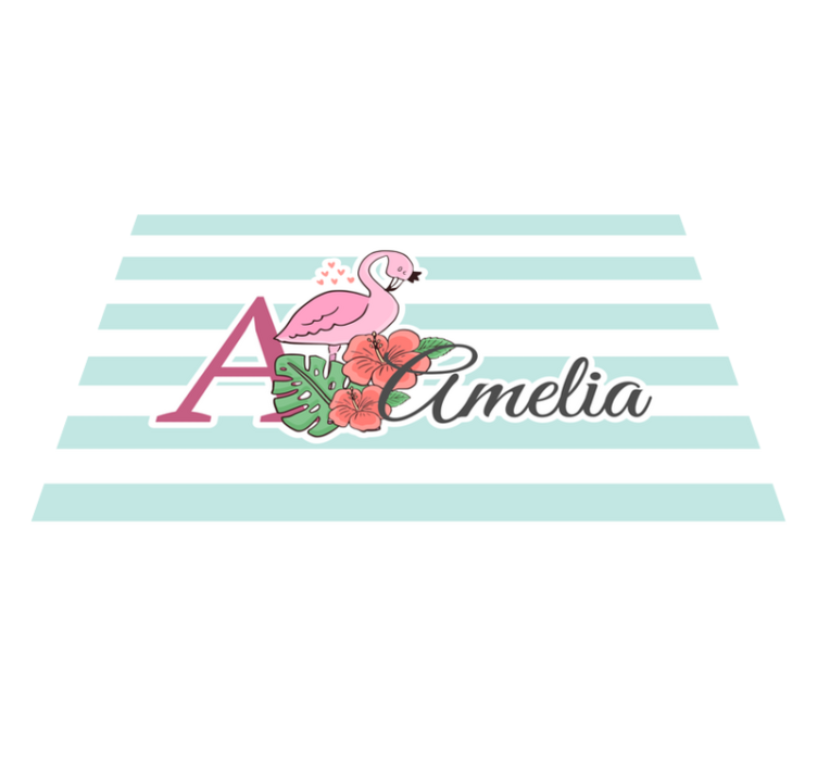 Flamingo monogram amelia otroški pogrinjek za mizo - TenStickers
