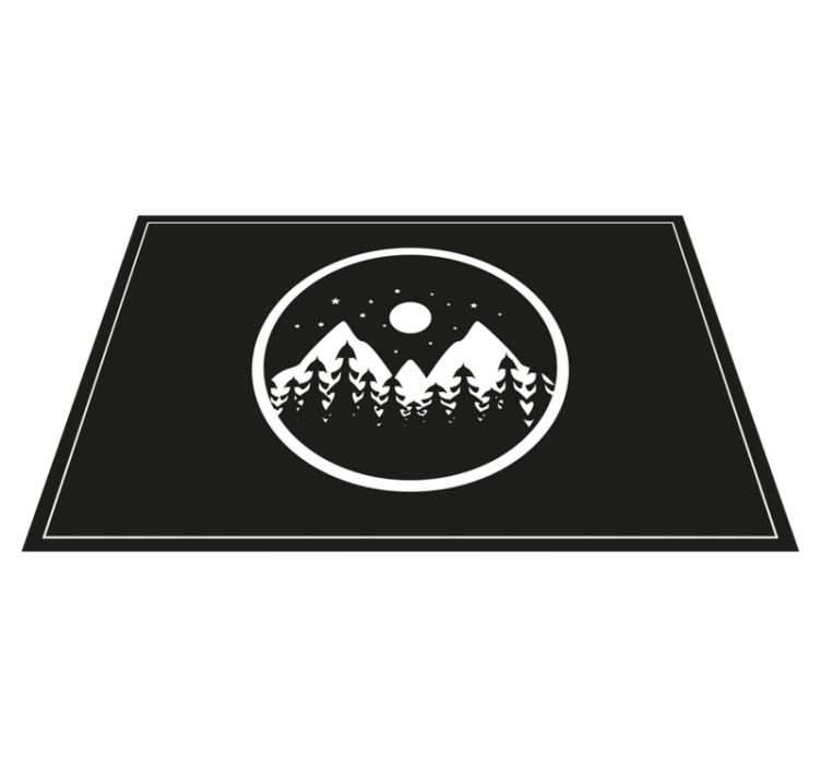 Mountain landscape circle moderna podloga - TenStickers