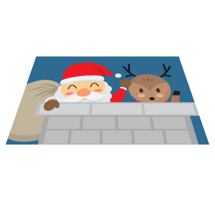 Santa claus reindeer božična pogrinjek - TenStickers