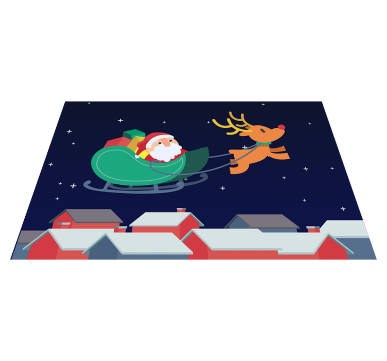 Santa's sleigh journey božični pogrinjek - TenStickers