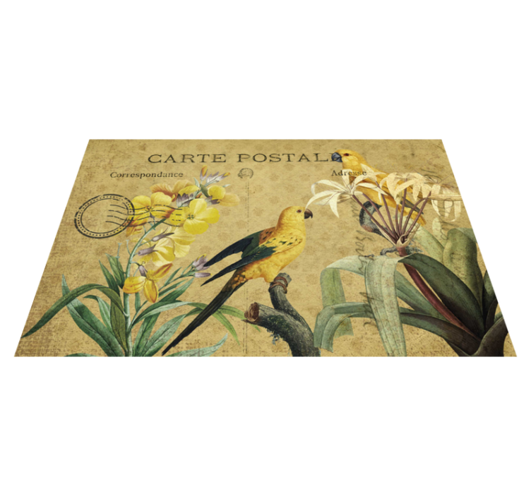 Vintage floral postcard izvirna jedilna podloga - TenStickers