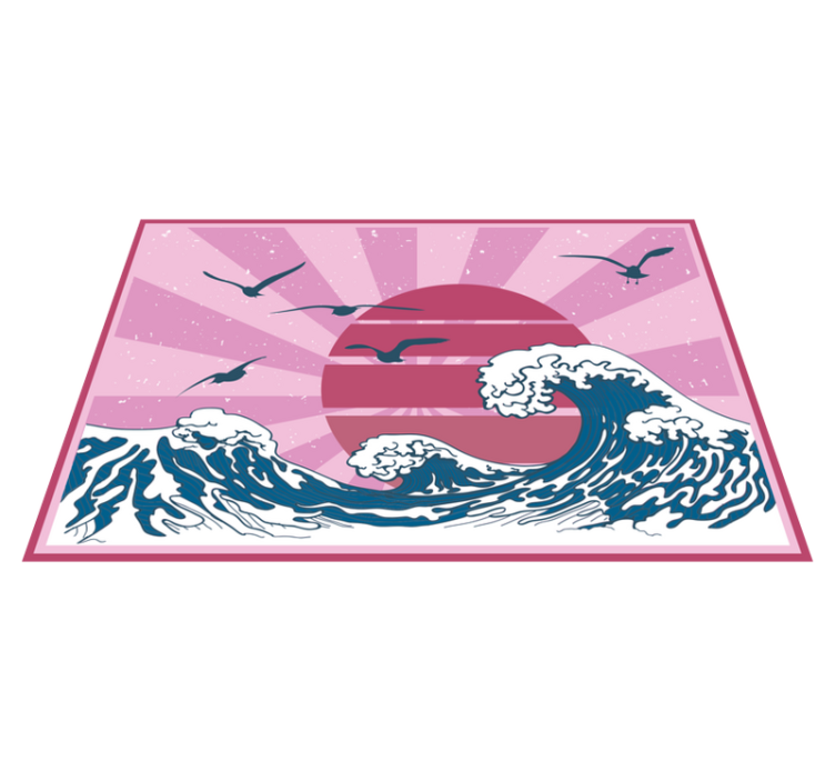 Waves and sun moderni prt za mizo - TenStickers