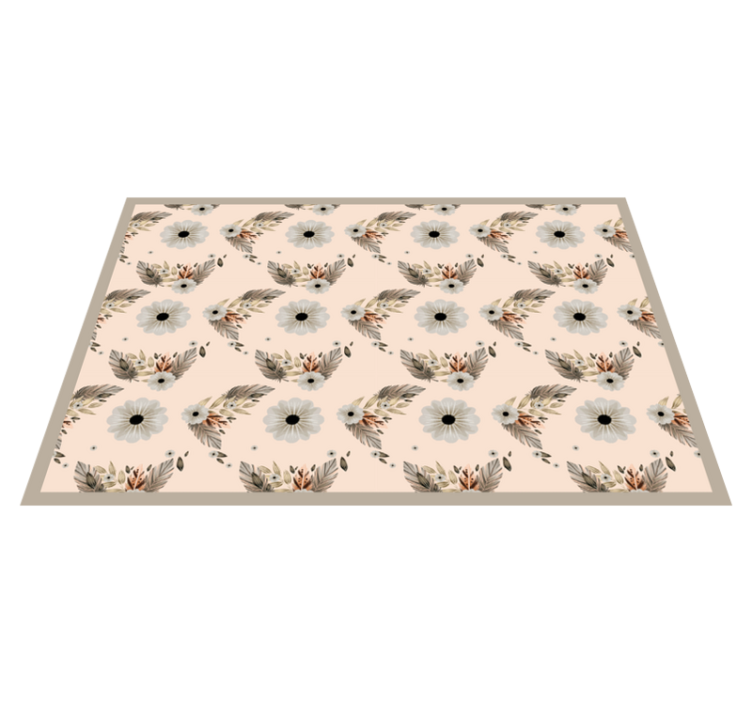 Roza in črne pastelne rože elegantne pogrinjke - TenStickers