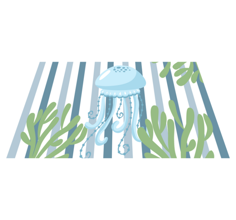 Modra meduza morska bitja otroški pogrinjki - TenStickers