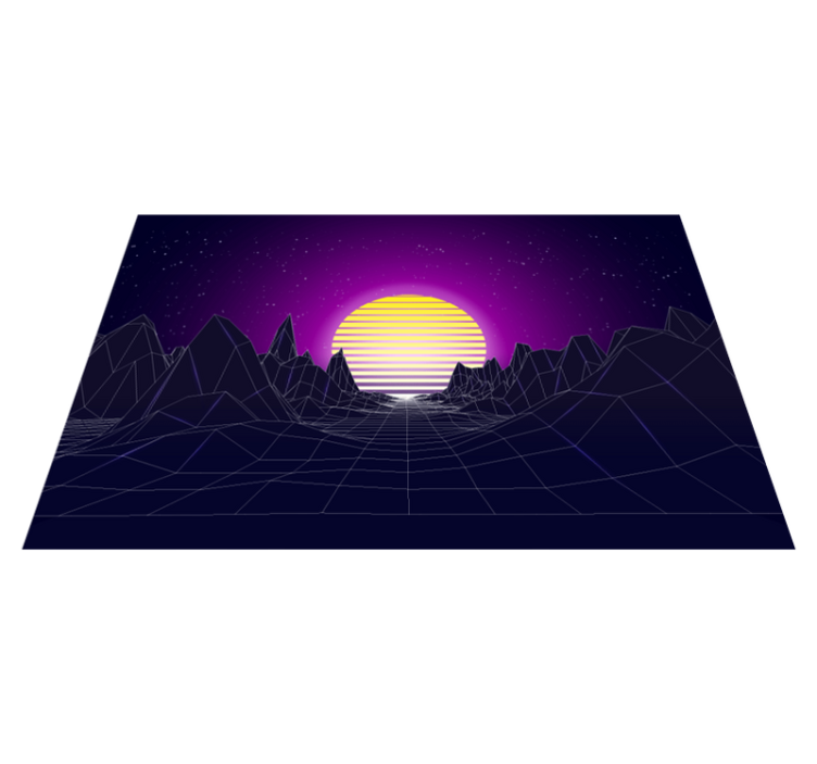 Geometric sunset landscape sodobno preprogo - TenStickers