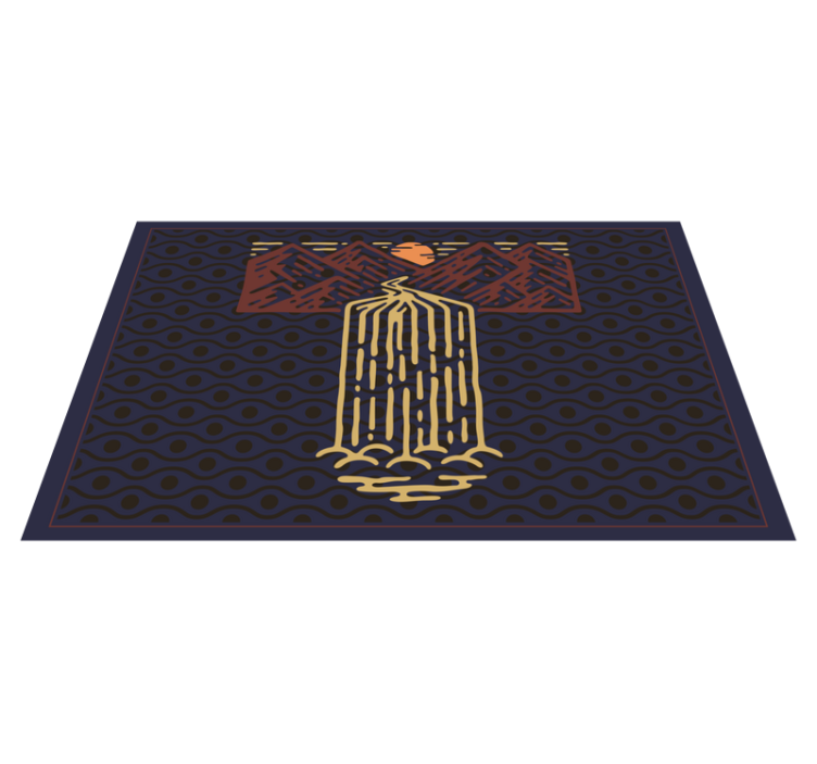 Mountain waterfall scene izvirna jedilna podloga - TenStickers