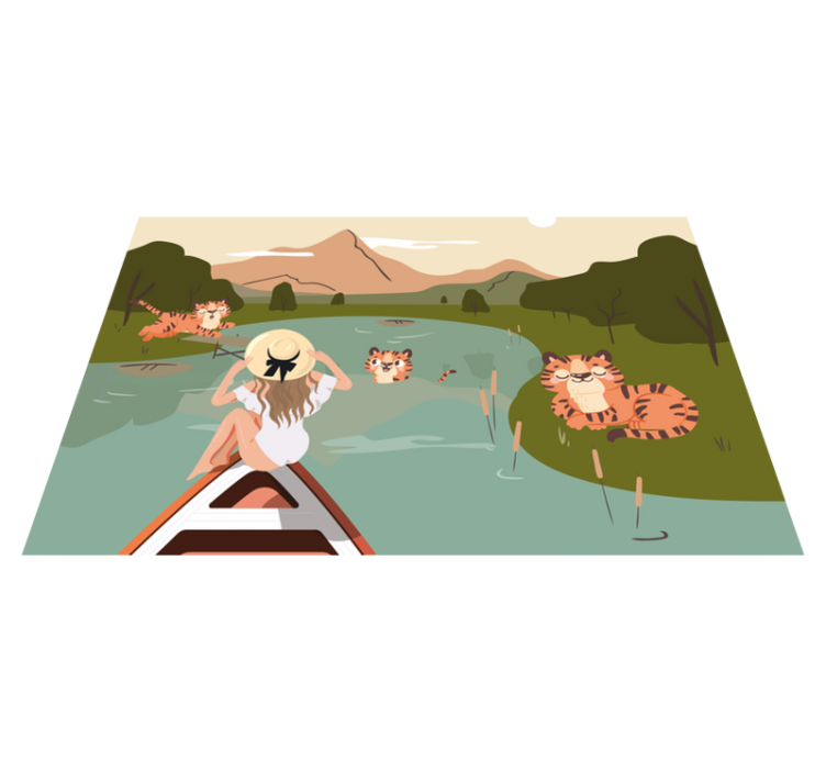 Playful tigers scene otroški pogrinjek za mizo - TenStickers