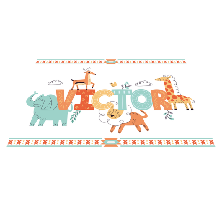 Animal name art otroški pogrinjek za mizo - TenStickers